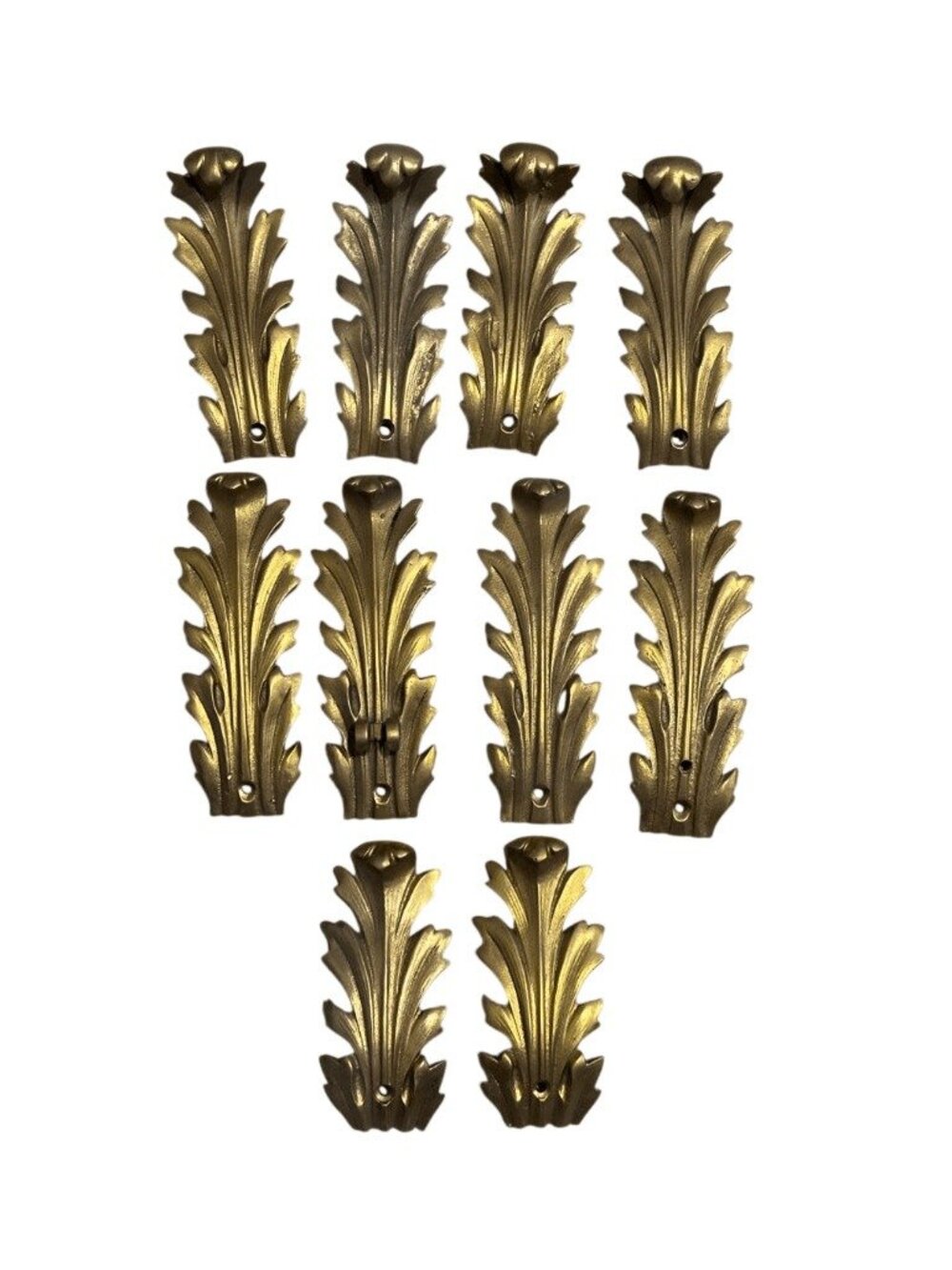 Antique Acanthus Leaf  Design Brass Replacement Chandelier Parts Set 8
